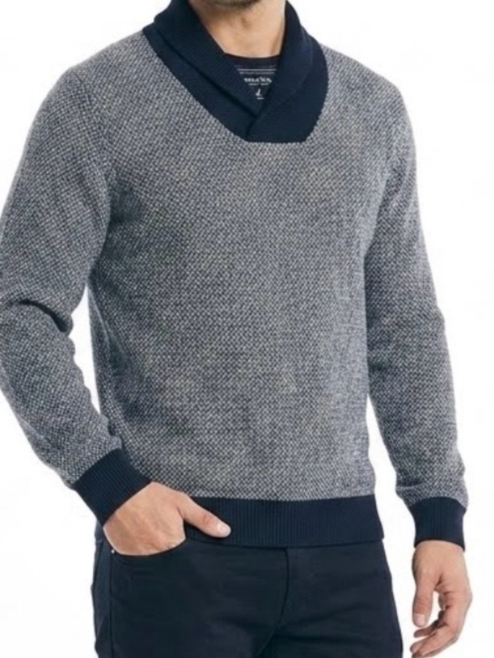 Nordstrom Men's Shop Sweater Cotton Cashmere Pullover  Long Sleeve Men's Size XL
